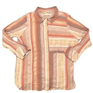 Soft Surroundings Button Up Blouse Women’s 2X Stripes